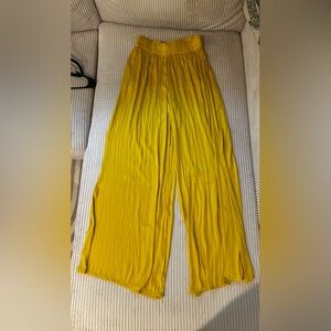Zara Vibrant Yellow Wide Leg Pants